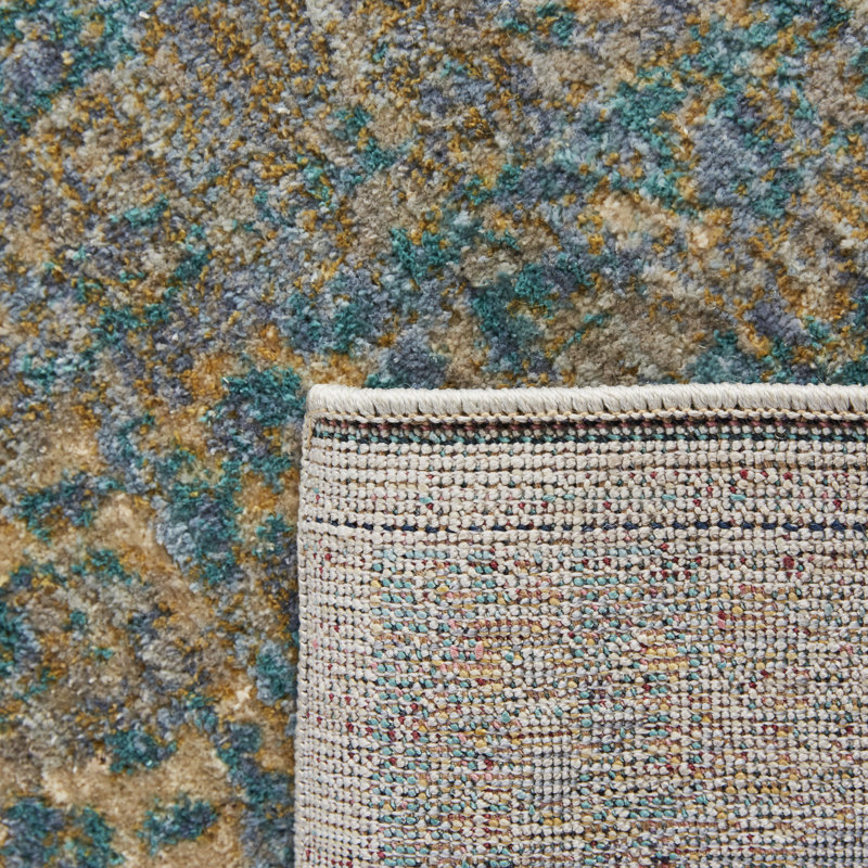 Jonas Teal Blue/Mustard Beige Area Rug & Reviews AllModern